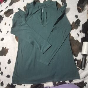 Torrid Green Cutout Foxy Long Sleeve Top Size 1X NWT
